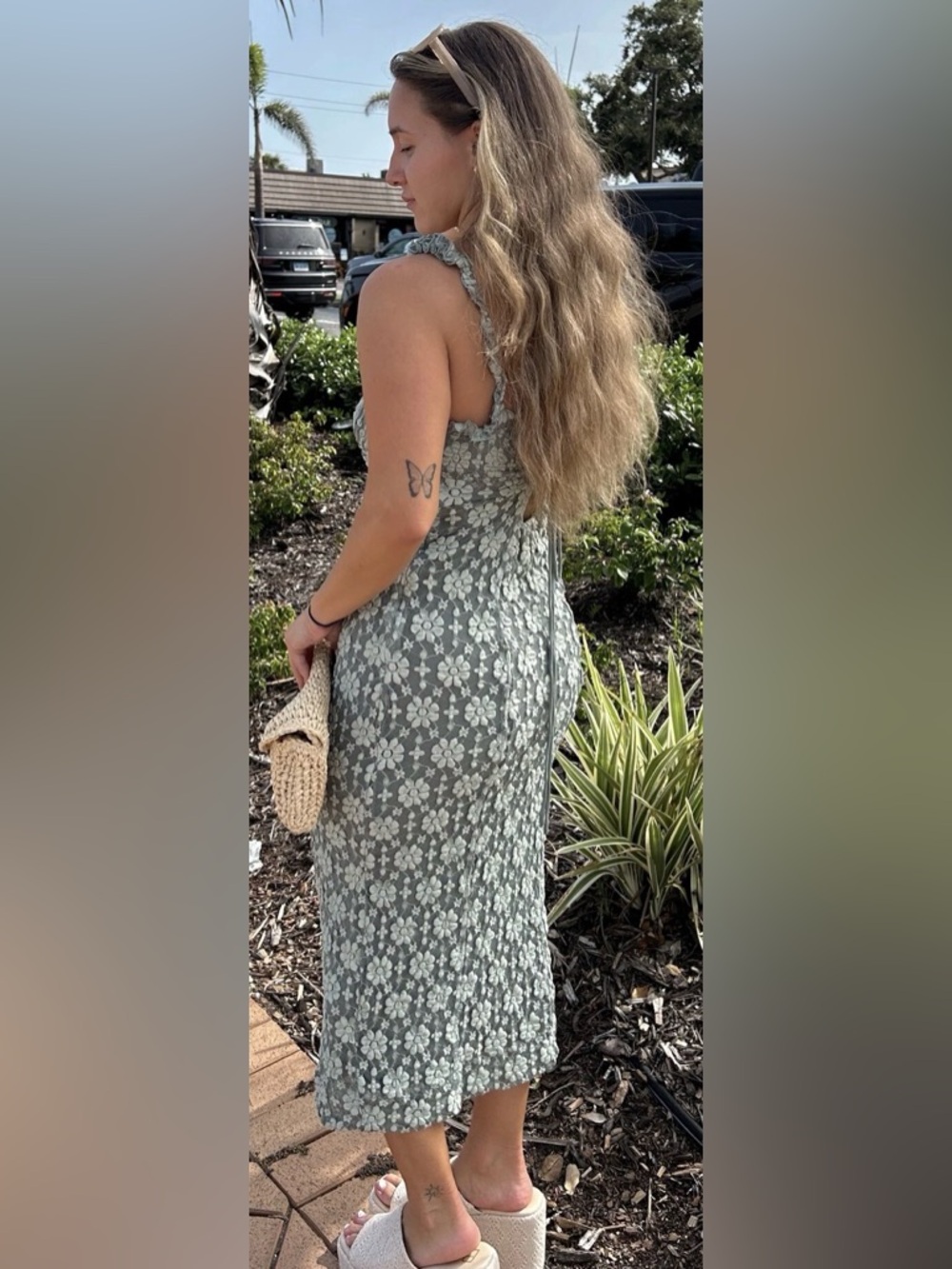 Free People Lucinda Lace Midi Dress in Lillypad Combo NWT